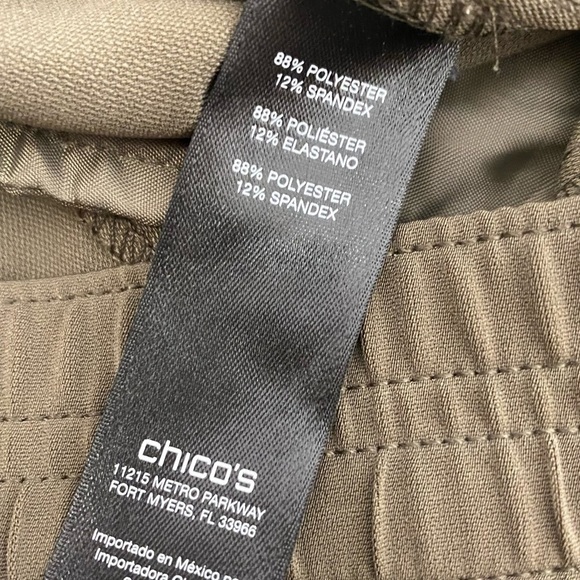 Black Label by Chico’s Green Cargo Zipper Ankle Jogger Pants. Chico’s Size 3 - Picture 14 of 16